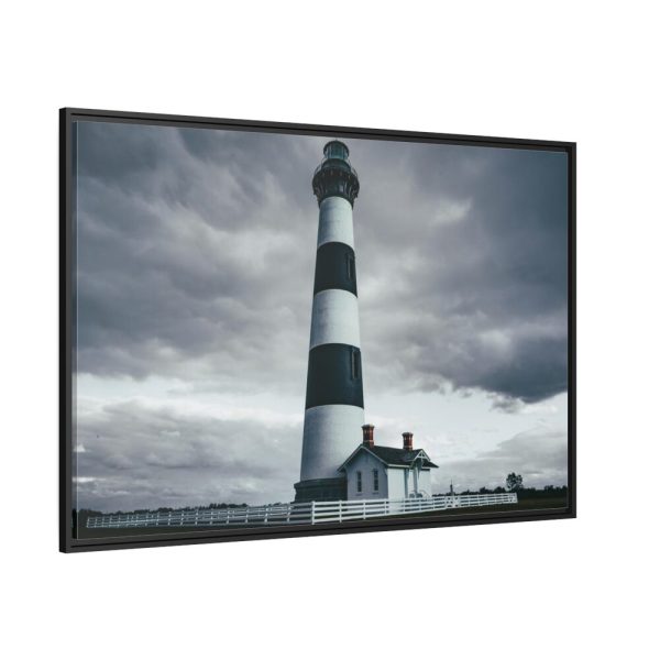 88289-1051.jpg Lighthouse With Black Sky Framed Canvas