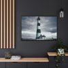 88289-1055.jpg Lighthouse With Black Sky Framed Canvas