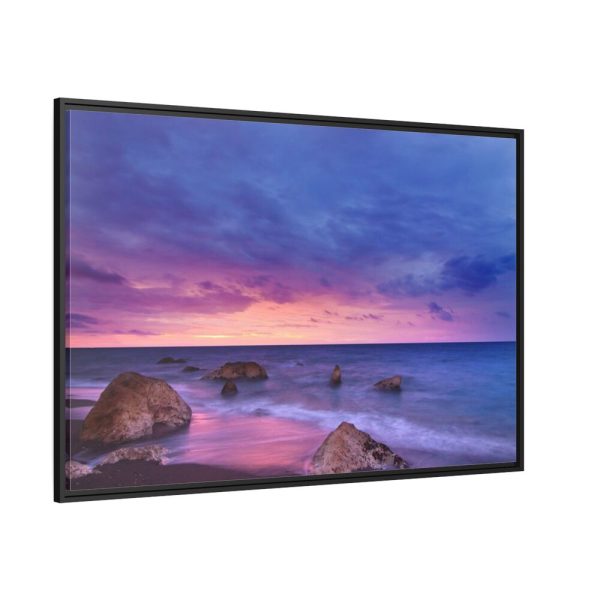 88289-1066.jpg Rocks, Pink, Purple and Navy Sky Framed Canvas