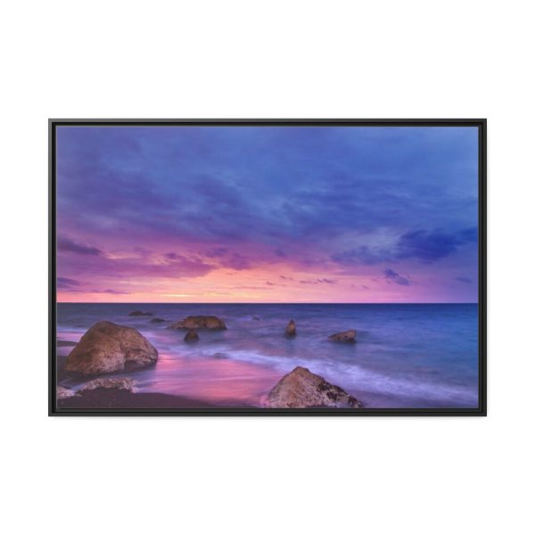 88289-1067.jpg Rocks, Pink, Purple and Navy Sky Framed Canvas