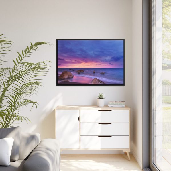 88289-1069.jpg Rocks, Pink, Purple and Navy Sky Framed Canvas