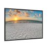 88289-1071.jpg Wind Rippled White Sand Beachline at Sunset Framed Canvas