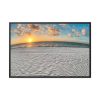 88289-1072.jpg Wind Rippled White Sand Beachline at Sunset Framed Canvas