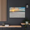 88289-1075.jpg Wind Rippled White Sand Beachline at Sunset Framed Canvas