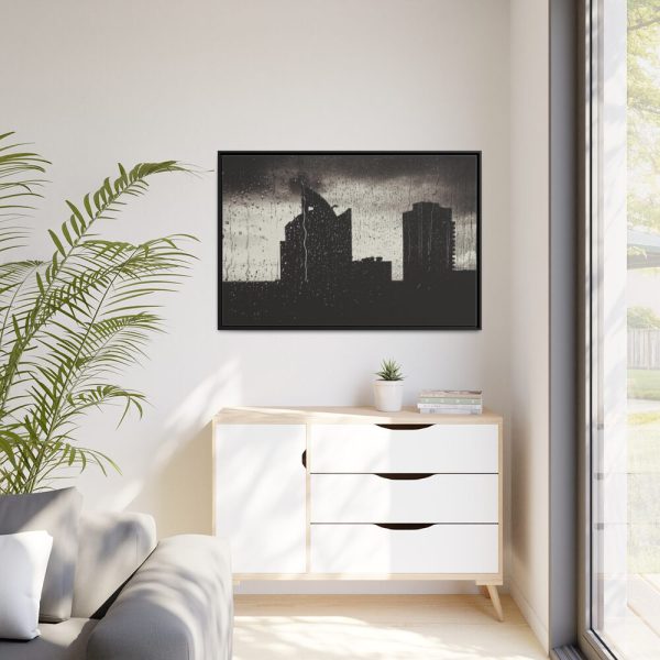88289-1079.jpg Rainy Night from the Window Framed Canvas