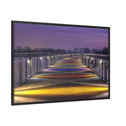 Bridge in the Colors of the Rainbow Framed Canvas
