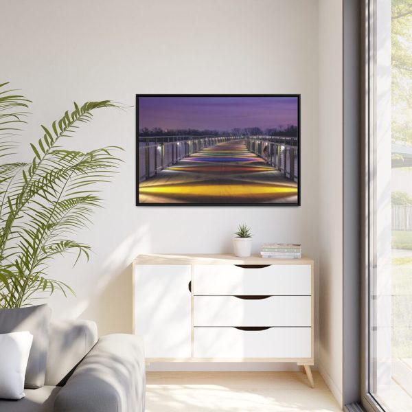 88289-1089.jpg Bridge in the Colors of the Rainbow Framed Canvas