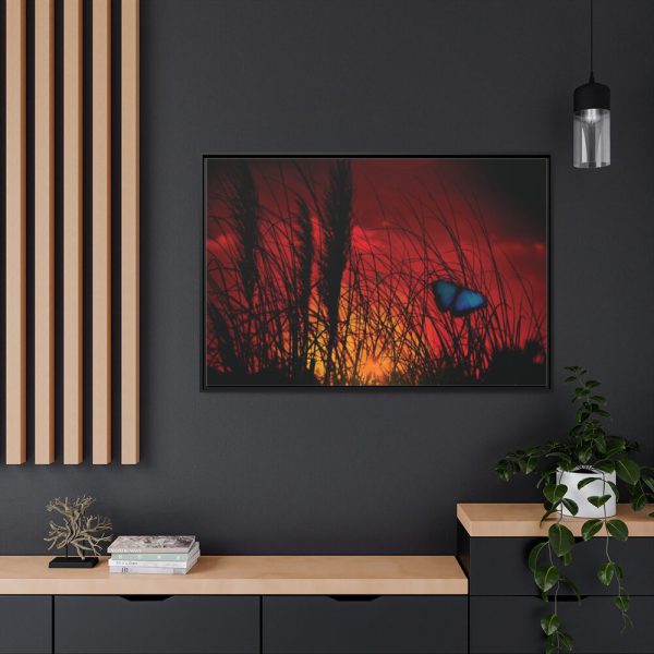 88289-109.jpg Butterfly on Nature Plant Grass Framed Canvas