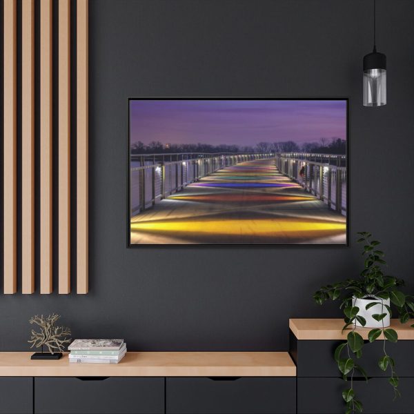 88289-1090.jpg Bridge in the Colors of the Rainbow Framed Canvas