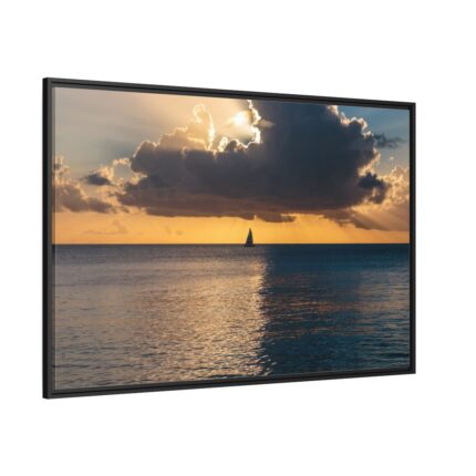 Little Boat on the Ocean Framed Canvas