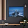 Lighthouse on the Rock Framed Canvas