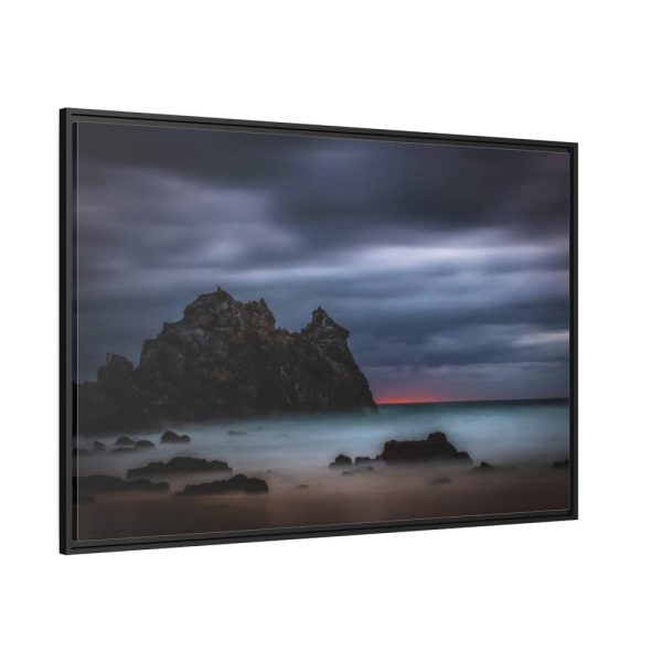 88289-1106.jpg Sunset During Storm is Comimg to the Island Framed Canvas