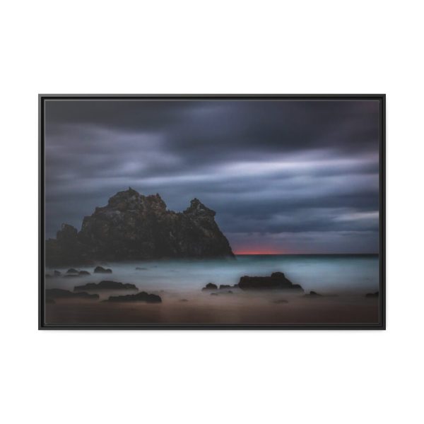 88289-1107.jpg Sunset During Storm is Comimg to the Island Framed Canvas