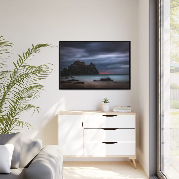 88289-1109.jpg Sunset During Storm is Comimg to the Island Framed Canvas