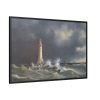 Eddystone Lighthouse by Anton Melbye Framed Canvas