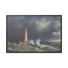Eddystone Lighthouse by Anton Melbye Framed Canvas