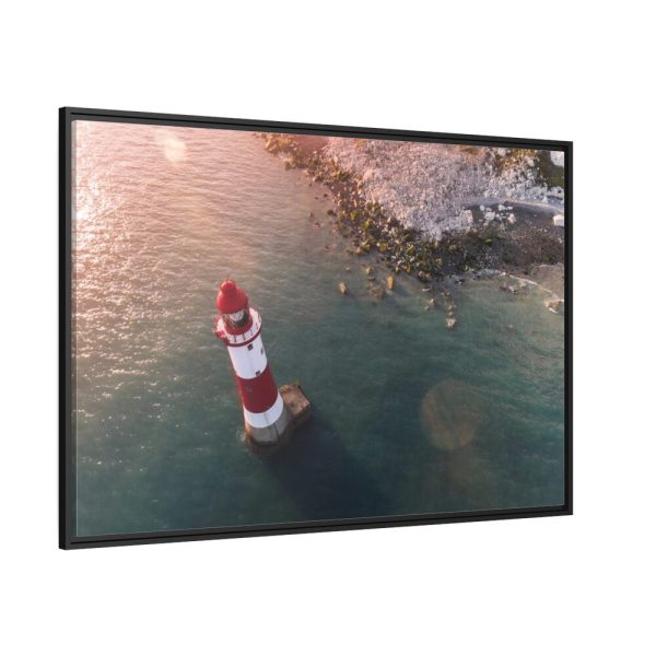 Lighthouse Drone View  Framed Canvas