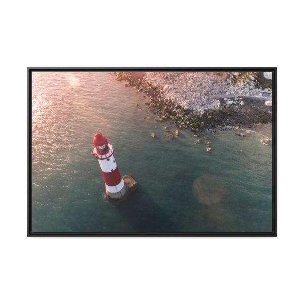 Lighthouse Drone View  Framed Canvas