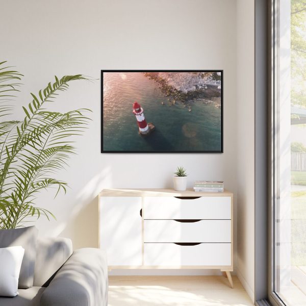 Lighthouse Drone View  Framed Canvas