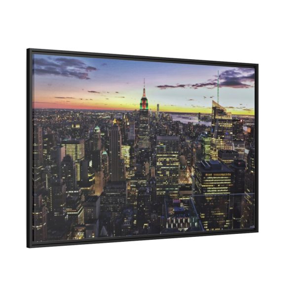 City Building in the Evening Framed Canvas