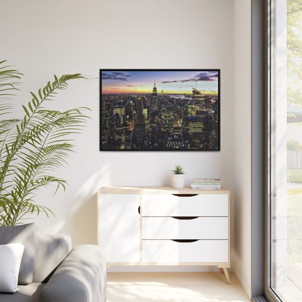 City Building in the Evening Framed Canvas