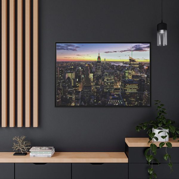 City Building in the Evening Framed Canvas