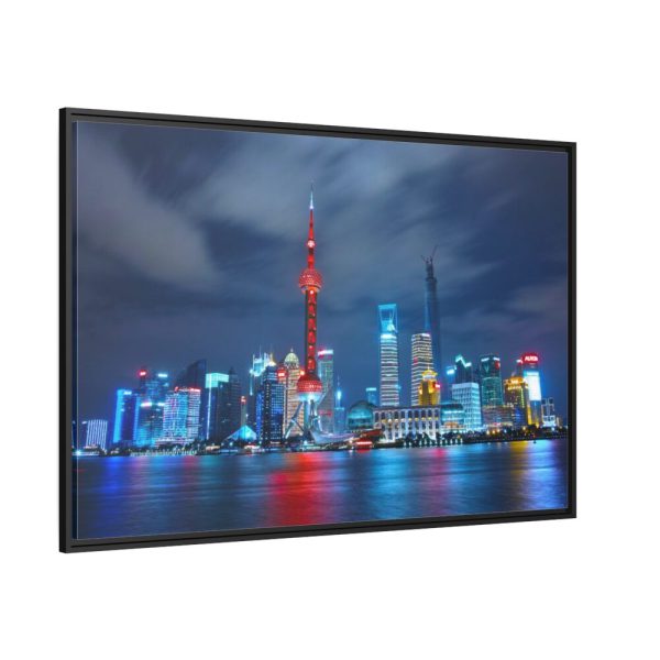 88289-1141.jpg Light Building in the Night Framed Canvas