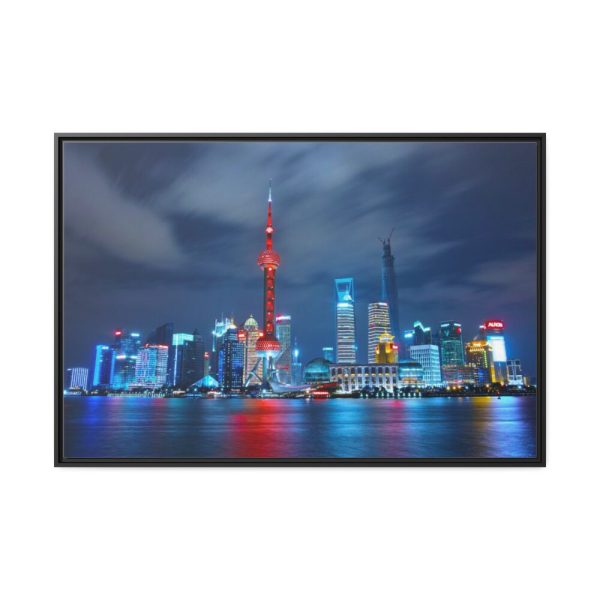 88289-1142.jpg Light Building in the Night Framed Canvas