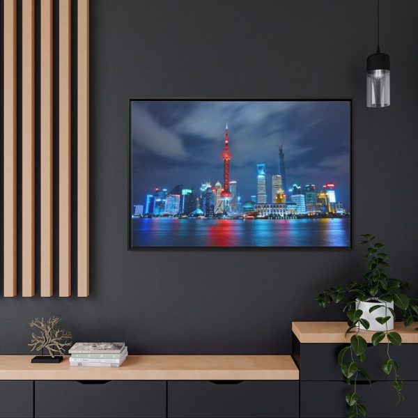 88289-1145.jpg Light Building in the Night Framed Canvas