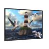 Lighthouse and Seagulls Framed Canvas