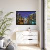 Chicago Illinois River Water Reflections Framed Canvas