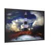 88289-1206.jpg Lighthouse Sea Water Illustration Framed Canvas