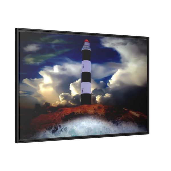 88289-1206.jpg Lighthouse Sea Water Illustration Framed Canvas