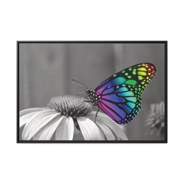 88289-121.jpg Colorful Butterfly on Flower Framed Canvas