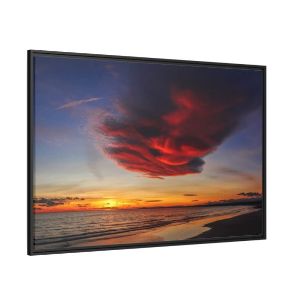 88289-1221.jpg Red Sky at Morning with Ocean Framed Canvas