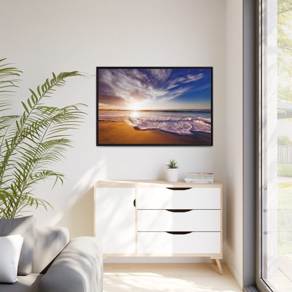 88289-1239.jpg Sunset and Ocean in California Framed Canvas