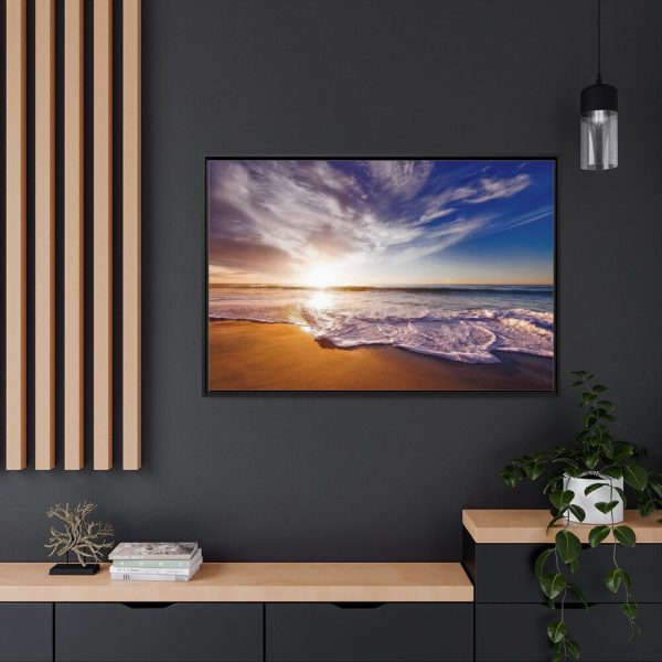 88289-1240.jpg Sunset and Ocean in California Framed Canvas