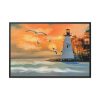 88289-1247.jpg Lighthouse Seagulls and a Beautiful Sky Framed Canvas