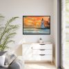 88289-1249.jpg Lighthouse Seagulls and a Beautiful Sky Framed Canvas