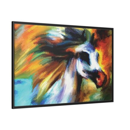 Horse in Abstract Digital Art Framed Canvas