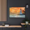 88289-1250.jpg Lighthouse Seagulls and a Beautiful Sky Framed Canvas