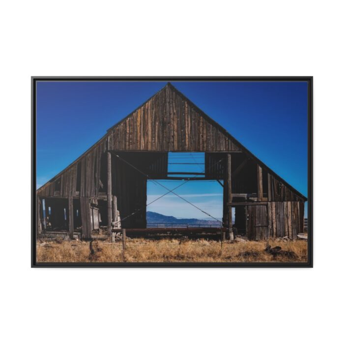 Barn Old Weathered Wooden Framed Canvas - Image 2