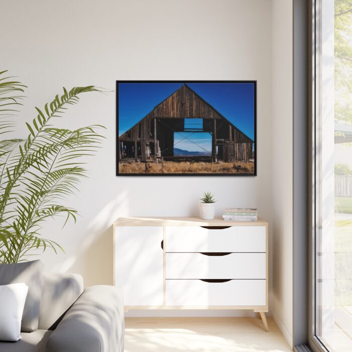 Barn Old Weathered Wooden Framed Canvas - Image 4
