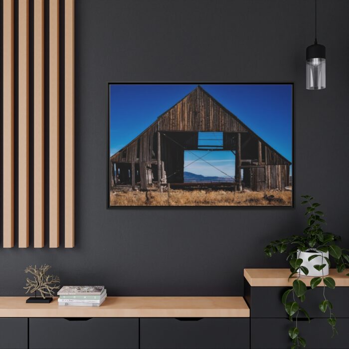 Barn Old Weathered Wooden Framed Canvas - Image 5