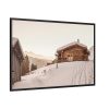 Cabin in the Winter Framed Canvas