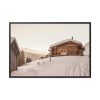 Cabin in the Winter Framed Canvas