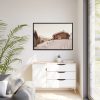 Cabin in the Winter Framed Canvas