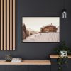 Cabin in the Winter Framed Canvas