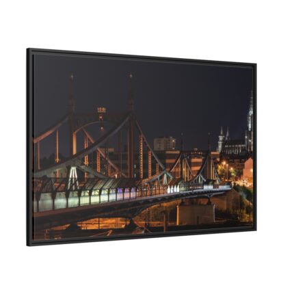 Bridge and Church Framed Canvas