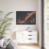88289-1339.jpg A Well-lit Bridge at Nightfall Across the Waters Framed Canvas
